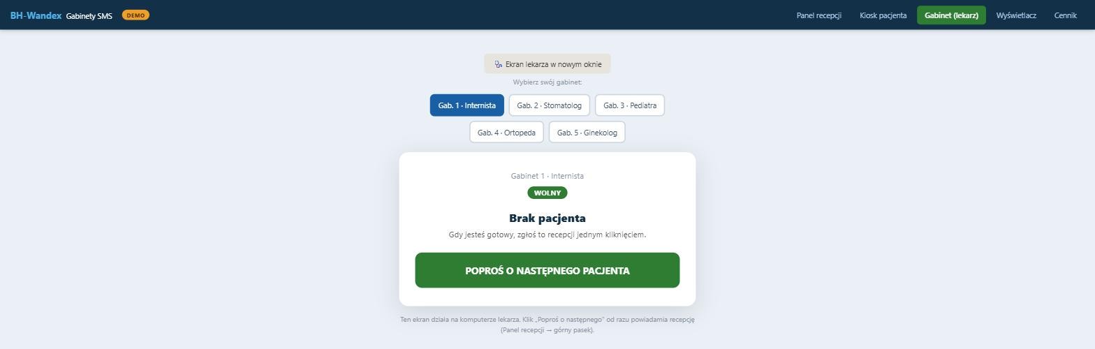Ekran lekarza – system Gabinety SMS